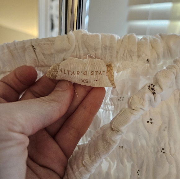 Alter'd State White Puff Sleeve Mini Dress with Flowers XS - Picture 3 of 3